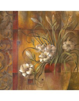 Retro-Style Vase Of Lilies