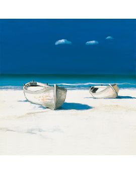 Two Boats On Silvery Beach