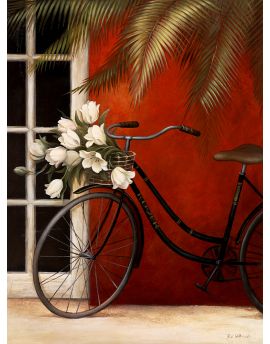 Bicycle And White Lilies