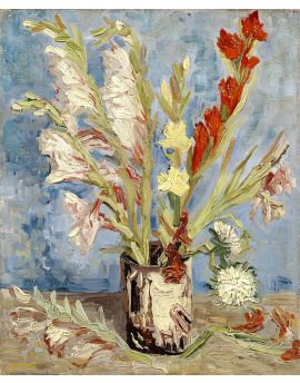 Vase With Gladiolo And Autumn Asters By Vincent Van Gogh