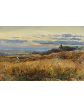 Cornfield At Sunset By John William Inchbold