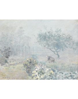 Fog,Voisins By Alfred Sisley
