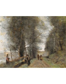 Ville D'Avray, Woodland Path Bordering The Pond By Camille Corot