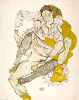 Seated Couple By Egon Schiele