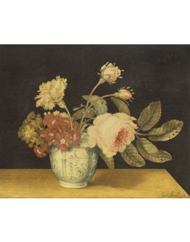 Flowers In A Delft Jar By Alexander Marshal