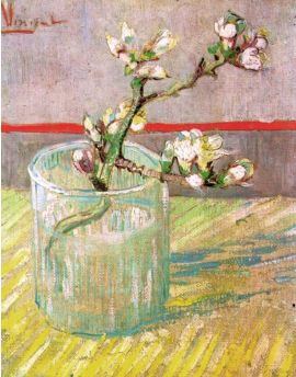 Blossoming Almond Branch In A Glass by Vincent Van Gogh