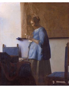 Woman Reading A Letter Woman In Blue Reading A Letter by Johannes Vermeer