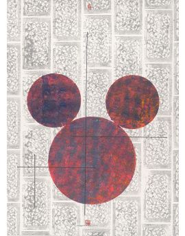 Dark Red Mickey Head By Shi Qing