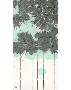 Black And Cyan Splashing Work By Shi Qing
