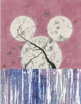 Mickey Moon In Pink Sky By Shi Qing