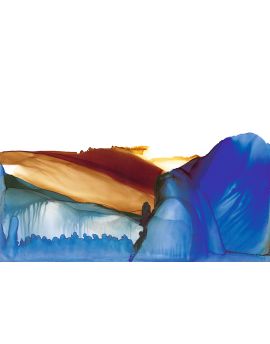 Blue And Brown Abstract Work By Wang Junsen