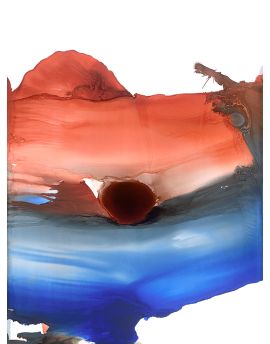 Red And Blue Abstract Work By Wang Junsen