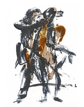 Abstract Two Men By Wang Junsen