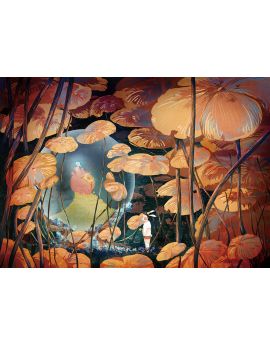 Moon Falling At Night Forest By Wang Qi