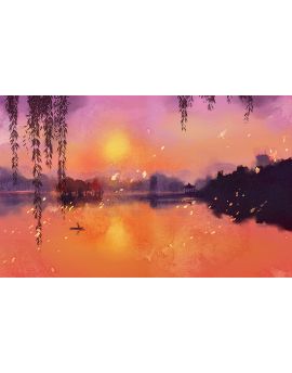 A Warm View Of Park At Sunset By Xi Mu