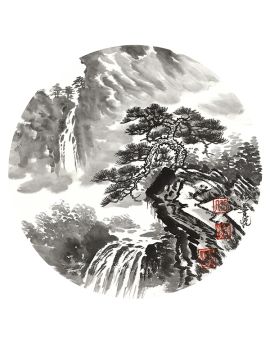 Waterfalls And Pines By Zhang Puyue