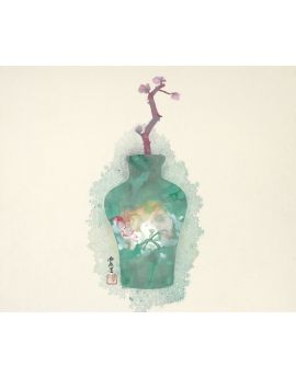 Green Pulm Vase By De Yi