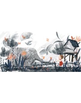 Little Elephant Playing Water With Little Boy By Dong Zao