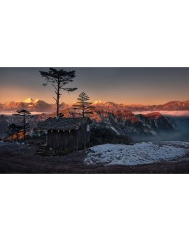 Sunset At Mountaintop By Du Wuchao