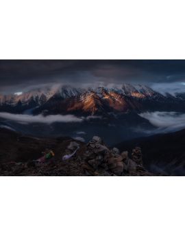 Mountains At Nightfall By Du Wuchao