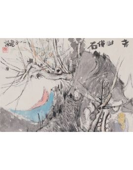 Old Tree And Pretty Rock By Fu Manle