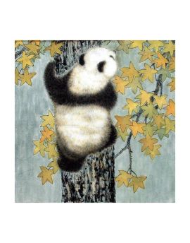 A Panda Climbing The Tree