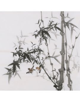 Birds Landing On The Bamboo 2