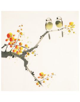 Two Birds Landing On The Branch 31