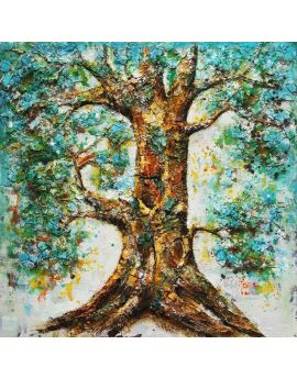 Sturdy Tree With Blue Leaves