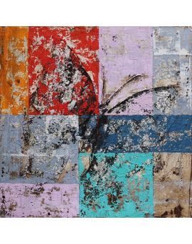 Black Butterfly At Colorful Background