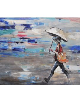 Girl Walking In Rain