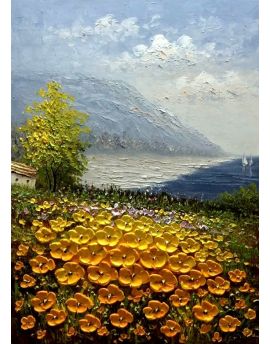 Seashore Full Of Yellow Flowers