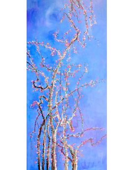 Pink Branches Under Blue Sky