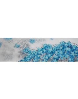 Abstract Blue Flowering Trees