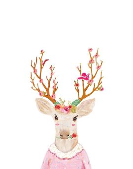 Cartoon Girl Deer