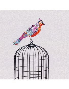 Floral Bird On Birdcage
