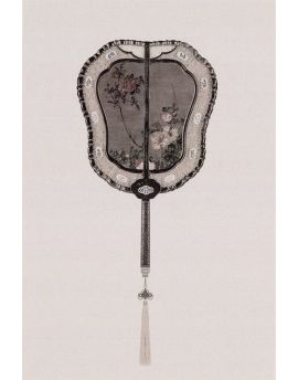 Chinese Traditional Silk Fan With Flowers