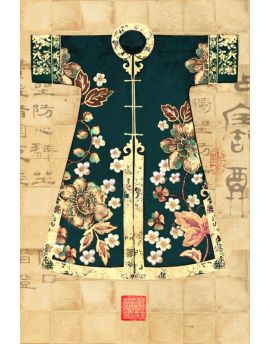 Green Vintage Chinese Clothes With Flowers