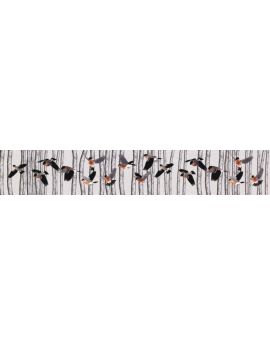 Flock Of Red And Black Birds