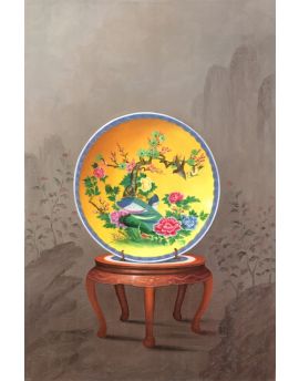 Chinese Porcelain Plate With Peonies And Birds