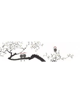 Red Crested Birds On Branches