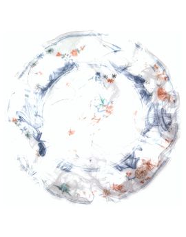 White Porcelain Plate With Floral Pattern