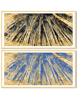 2 Panels Of Golden Trees
