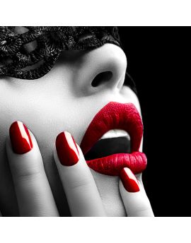 Woman With Black Lace Mask