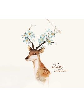 Deer With Blue Flowers On Horns