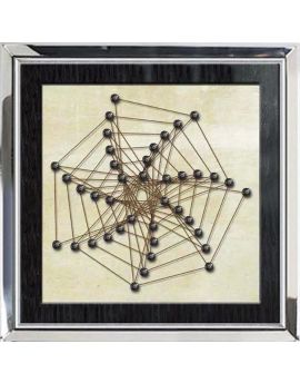 3D Web Copper Wires With Black Bead Nails Wall Art