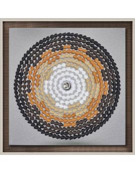 3D White,Brown And Black Leather Artwork