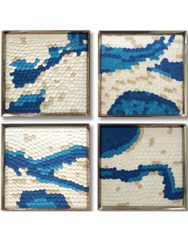 4 Panels Of 3D Paper Artwork