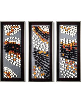 3 Panels Of Modern Leather Artwork