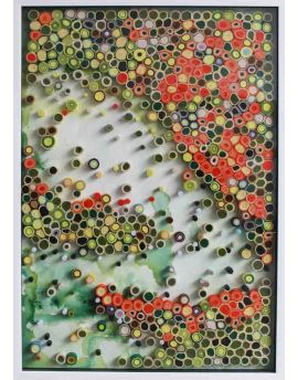 3D Red And Green Abstract Paper Artwork